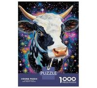 Rompecabezas De 1000 Piezas para Adultos Cow in Cosmos Rompecabezas para Adultos Juegos De Relajación Regalo De Cumpleaños Interacción Entre Padres E Hijos 38x26cm/1000pcs