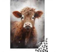 Rompecabezas De 1000 Piezas para Adultos Cow Wall Art Print-3 Rompecabezas para Adultos Juego De Ingenio Desafío Educativo Difícil 52x38cm/1000pcs