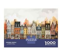 Rompecabezas De 1000 Piezas para Adultos Cozy Autumn Neighborhood Scene Rompecabezas Juegos Familiares Difícil Difícil Cumpleaños Y Navidad 70x50cm/1000pcs