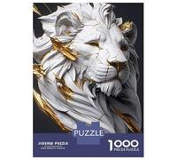 Rompecabezas De 1000 Piezas para Adultos Cracked Marble Lion with Gold Accents Rompecabezas para Adultos Juego Práctico Decoración del Hogar Difícil Y Desafiante 38x26cm/1000pcs