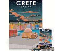 Rompecabezas de 1000 Piezas para Adultos,Creta,Grecia,Arte de Viaje,Corte Premium,diversión cognitiva,Juego Relajante,decoración navideña,Regalo 38x26cm