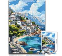 Rompecabezas de 1000 Piezas para Adultos, Creta, Grecia, Estilo Pixel Art, Acogedor, Relajante, Divertido, Ajuste, Juguete de Alta precisión, tamaño 38x26cm