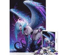Rompecabezas de 1000 Piezas para Adultos Criatura alada con Pelo Azul decoración del hogar Juguetes Obras de Arte Regalo Juegos Familiares con póster a Juego y Hoja de Trivia tamaño 50x75cm