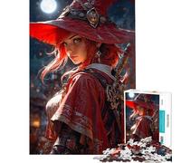 Rompecabezas de 1000 Piezas para Adultos Crimson Under The Moon - Juegos Divertidos y Originales - Regalos Divertidos y con Humor para Amigos y Familiares (Tamaño 38x52cm)