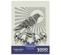 Rompecabezas De 1000 Piezas para Adultos Crow with Skull Head Rompecabezas para Adultos Juegos Relajantes Difícil Oferta Difícil como Regalo para Toda La Familia 70x50cm/1000pcs