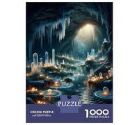 Rompecabezas De 1000 Piezas para Adultos Crystal Cave Fantasy Landscape Rompecabezas para Adultos Juego De Ingenio Desafío Educativo Difícil 38x26cm/1000pcs