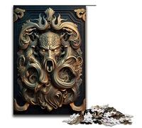 Rompecabezas de 1000 Piezas para Adultos Cthulhu Golden Art Deco de Madera Juego Educativo para Adultos Juguete de desafío 75 x 50 cm
