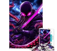 Rompecabezas de 1000 Piezas para Adultos Cthulhu Samurai Pulpo Animal Jigsaw Juguete para Adultos Decoración de Pared Divertido y humorístico Regalo de cumpleaños y único (Tamaño 38x52cm)