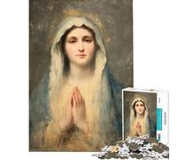 Rompecabezas de 1000 Piezas para Adultos Cuadro de la Virgen María en oración Rompecabezas práctico para Adultos Ideal para aliviar el estrés cumpleaños (Tamaño 38x52cm)