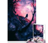 Rompecabezas de 1000 Piezas para Adultos Cuervo en un Bosque Oscuro Juego Educativo de 1000 Piezas Regalos de Amigo Invisible Vacaciones en casa para Pasar el rato (38x26cm)