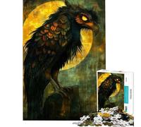 Rompecabezas de 1000 Piezas para Adultos Cuervos Que Brillan en la Oscuridad Juego de ingenio para Adultos Que Mejora la Memoria Interacción Entre Padres e Hijos (Tamaño 38x52cm)