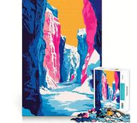 Rompecabezas de 1000 Piezas para Adultos Cueva de Hielo,Islandia,Arte Minimalista,Corte Premium,Juego para ejercitar la Mente,diversión sin Preocupaciones,decoración navideña (38x26cm)