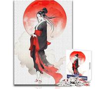 Rompecabezas de 1000 Piezas para Adultos, Cultura Japonesa, Rojo y Blanco, Relajante, Tranquilo, para Interiores, Divertido, Corte preciso, Juguete de Juego, tamaño 50x75cm