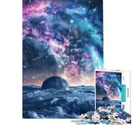 Rompecabezas de 1000 Piezas para Adultos Cúpula Nevada bajo Las Estrellas Rompecabezas de 1000 Piezas para decoración de Pared Corte de precisión Toda la Familia (38x26cm)