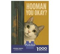 Rompecabezas De 1000 Piezas para Adultos Curious Cat Asks Hooman You Okay Bathroom Art Rompecabezas Juego De Ingenio Alivia El Estrés Cumpleaños 38x26cm/1000pcs