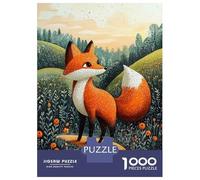 Rompecabezas De 1000 Piezas para Adultos Curious Fox in The Meadow - Naïf Whimsical Wildlife Art Rompecabezas para Adultos Juego De Ingenio Desafío Difícil Desafiante De Completar 52x38cm/1000pcs
