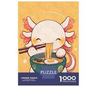 Rompecabezas De 1000 Piezas para Adultos Cute Axolotl Eating Ramen Rompecabezas para Adultos Juguetes Antiestrés Desafío Difícil para Cumpleaños, Navidad 38x26cm/1000pcs