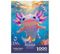 Rompecabezas De 1000 Piezas para Adultos Cute Axolotl Underwater Rompecabezas para Adultos Juegos Divertidos Regalo De Cumpleaños Diversión En Casa Actividades, 52x38cm/1000pcs