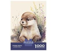 Rompecabezas De 1000 Piezas para Adultos Cute Baby Otter Painting Rompecabezas para Adultos: Análisis Práctico del Juego Y Lógica, Toda La Familia 38x26cm/1000pcs