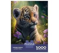 Rompecabezas De 1000 Piezas para Adultos Cute Baby Tiger Rompecabezas para Adultos Juego Familiar Vacaciones En Casa Matar El Tiempo Desafiante De Completar 52x38cm/1000pcs