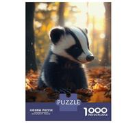 Rompecabezas De 1000 Piezas para Adultos Cute Badger in Autumn Rompecabezas para Adultos Juego Práctico Ensamblaje De Patrones Difícil Y Desafiante 70x50cm/1000pcs