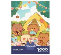 Rompecabezas De 1000 Piezas para Adultos Cute Bear Camping Picnic Rompecabezas para Adultos Juego De Ingenio Decoración Perfecta Regalos De Cumpleaños Y Únicos 70x50cm/1000pcs