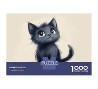 Rompecabezas De 1000 Piezas para Adultos Cute Black Kitten Illustration Rompecabezas para Adultos Juegos Divertidos Una Obra De Arte Cumpleaños Y Navidad 38x26cm/1000pcs