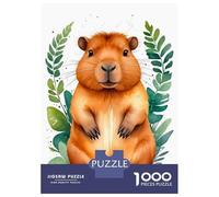 Rompecabezas De 1000 Piezas para Adultos Cute Capybara Watercolor Rompecabezas para Adultos Juego De Ingenio Una Obra De Arte Interacción Entre Padres E Hijos 38x26cm/1000pcs