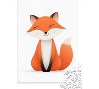 Rompecabezas De 1000 Piezas para Adultos Cute Cartoon Fox Rompecabezas para Adultos Juego Familiar Decoración De Pared Desafiante De Completar 38x26cm/1000pcs