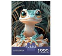 Rompecabezas De 1000 Piezas para Adultos Cute Cartoon Gecko Animal Rompecabezas para Adultos Juguetes Antiestrés Corte De Precisión Actividades Divertidas En Casa 52x38cm/1000pcs