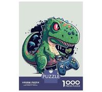 Rompecabezas De 1000 Piezas para Adultos Cute Dinosaur Gamer Rompecabezas para Adultos Juegos Divertidos Corte De Precisión Actividades Divertidas En Casa, 52x38cm/1000pcs