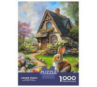 Rompecabezas De 1000 Piezas para Adultos Cute Easter Bunny Painting Rompecabezas para Adultos Juguete Decoración De Pared Difícil Regalo De Cumpleaños, Regalos, 70x50cm/1000pcs