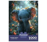 Rompecabezas De 1000 Piezas para Adultos Cute Elephant Cartoon Rompecabezas para Adultos Juegos Relajantes para La Diversión Familiar Interacción Entre Padres E Hijos 52x38cm/1000pcs