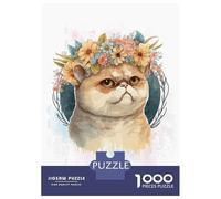 Rompecabezas De 1000 Piezas para Adultos Cute Exotic Shorthair Cat Rompecabezas para Adultos Juego Familiar Alivia El Estrés Difícil Y Desafiante 52x38cm/1000pcs