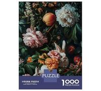 Rompecabezas De 1000 Piezas para Adultos Cute Floral Rabbits Rompecabezas para Adultos Juegos Relajantes para La Diversión Familiar Interacción Entre Padres E Hijos 70x50cm/1000pcs