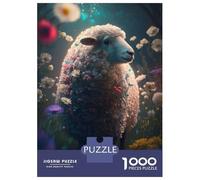 Rompecabezas De 1000 Piezas para Adultos Cute Floral Sheep Rompecabezas para Adultos Juegos De Relajación Análisis Y Lógica Reducción del Estrés Regalos 52x38cm/1000pcs