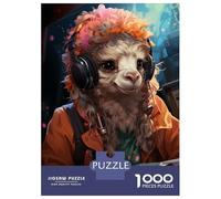 Rompecabezas De 1000 Piezas para Adultos Cute Gamer Llama Rompecabezas para Adultos Juegos Familiares Desafío Difícil para Cumpleaños, Navidad 38x26cm/1000pcs