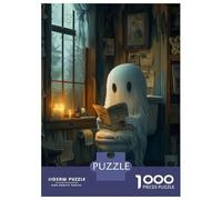 Rompecabezas De 1000 Piezas para Adultos Cute Ghost on The Toilet Rompecabezas para Adultos Juguetes DIY Una Obra De Arte Regalo De Cumpleaños, Regalos, 38x26cm/1000pcs