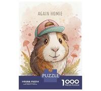 Rompecabezas De 1000 Piezas para Adultos Cute Guinea Pig Wearing A Hat Rompecabezas para Adultos Juego Familiar Difícil Difícil Y Desafiante 52x38cm/1000pcs