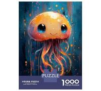 Rompecabezas De 1000 Piezas para Adultos Cute Jellyfish Painting Rompecabezas para Adultos Juguetes Antiestrés Difícil Difícil Y Desafiante 38x26cm/1000pcs