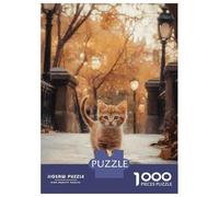 Rompecabezas De 1000 Piezas para Adultos Cute Kitten Walking on Pathway Rompecabezas para Adultos Juego Familiar Análisis Y Lógica Difícil Y Desafiante 52x38cm/1000pcs