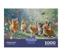 Rompecabezas De 1000 Piezas para Adultos Cute Kittens Garden Rompecabezas para Adultos Juego De Ingenio Regalos para Mujeres Regalos De Cumpleaños 52x38cm/1000pcs