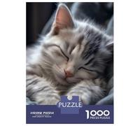 Rompecabezas De 1000 Piezas para Adultos Cute Kitty Cat Sleeping Rompecabezas para Adultos Juguete Decoración De Pared Decoración del Hogar Interacción Entre Padres E Hijos 70x50cm/1000pcs