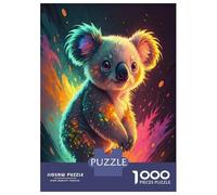 Rompecabezas De 1000 Piezas para Adultos Cute Koala with Colorful Splashes Rompecabezas para Adultos Juegos De Relajación Una Obra De Arte Regalos para Amigos Y Familiares 38x26cm/1000pcs