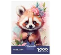 Rompecabezas De 1000 Piezas para Adultos Cute Little Red Panda Rompecabezas para Adultos Juguetes Antiestrés Desafío Difícil para Cumpleaños, Navidad 38x26cm/1000pcs