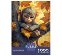 Rompecabezas De 1000 Piezas para Adultos Cute Monkey in Autumn Tree-1 Rompecabezas Práctico Juego Decoración del Hogar Cumpleaños Y Navidad 38x26cm/1000pcs