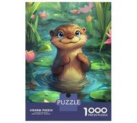 Rompecabezas De 1000 Piezas para Adultos Cute Otter in Pond-1 Rompecabezas para Adultos Juego Familiar Regalos para Mujeres Regalos para Amigos Y Familiares 38x26cm/1000pcs