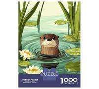 Rompecabezas De 1000 Piezas para Adultos Cute Otter in Water Lily Pond Rompecabezas para Adultos Juegos Relajantes Regalos para Mujeres Desafiantes para Completar 70x50cm/1000pcs