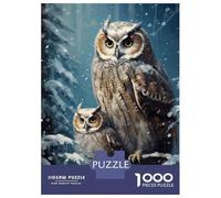 Rompecabezas De 1000 Piezas para Adultos Cute Owl Family Xmas Rompecabezas Práctico Juego Decoración del Hogar Cumpleaños Y Navidad 38x26cm/1000pcs
