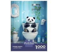 Rompecabezas De 1000 Piezas para Adultos Cute Panda Toilet Rompecabezas para Adultos Juguete Decoración De Pared Decoración De Pared Regalos Y Cumpleaños Únicos 70x50cm/1000pcs